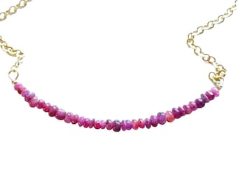 Ruby Necklace, July Birthstone Jewelry , Genuine Ruby, Gift For Her,Necklaces For Women