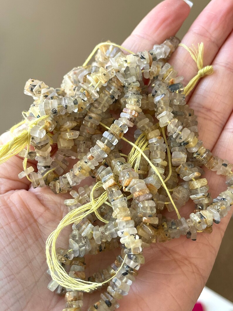 Golden Rutile Quartz Bar Necklace Gift For Her Crystal Necklace Golden Healer Rutile Quartz Jewelry Healing Necklace