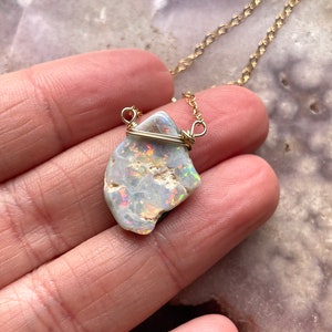 Opal Necklace Raw Opal Necklace October Birthstone Necklace Opal Jewelry Raw Stone Necklace Gift For Mom Raw Opal Bild 5