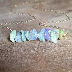 Raw Opal Necklace Opal Necklace Opal Jewelry Opal Raw Crystal Necklace Raw Opal October Birthstone image 3