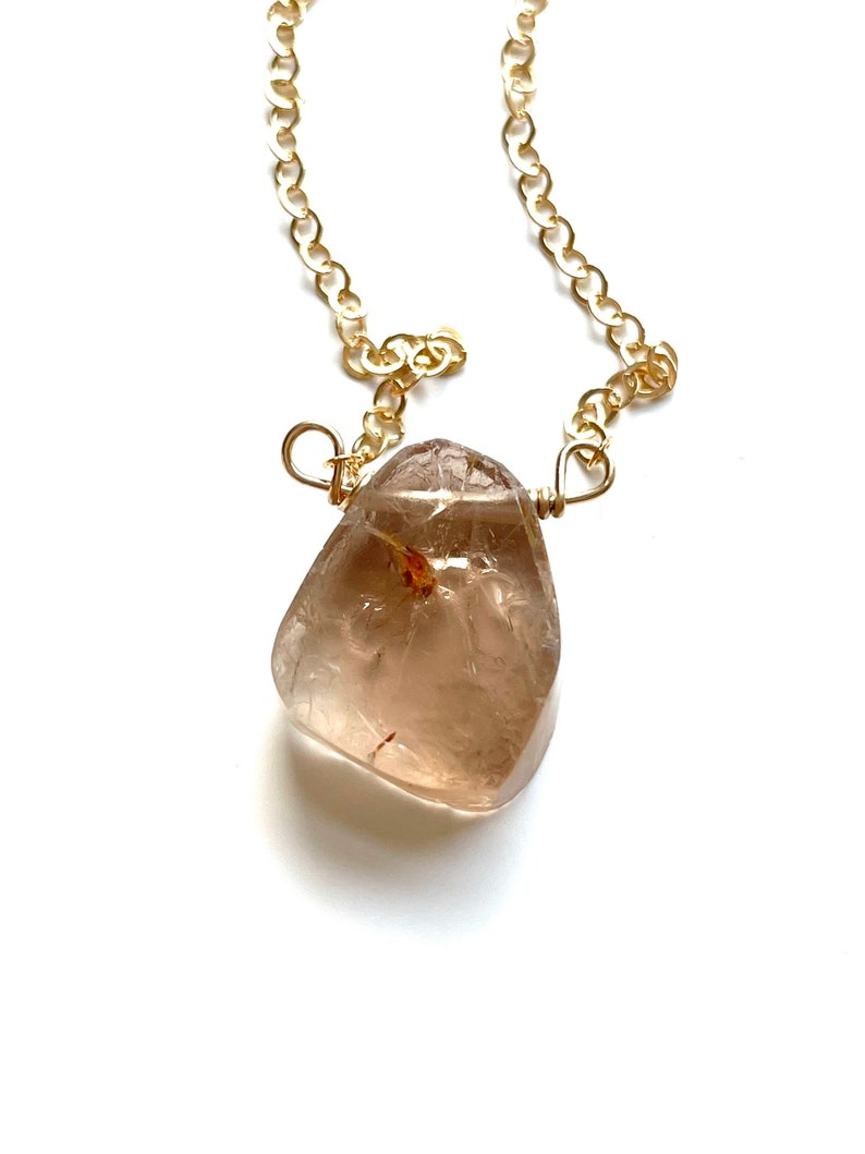 Raw Imperial Topaz Necklace, November Birthstone Necklace, Topaz Jewelry, Necklaces For Women, Gift For Women image 2