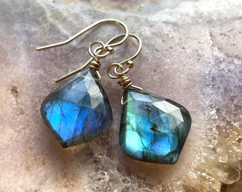 Labradorite Dangle Earrings, Labradorite Earrings Sterling Silver Gold, Labradorite Jewelry, Gift For Women, Gift For Her