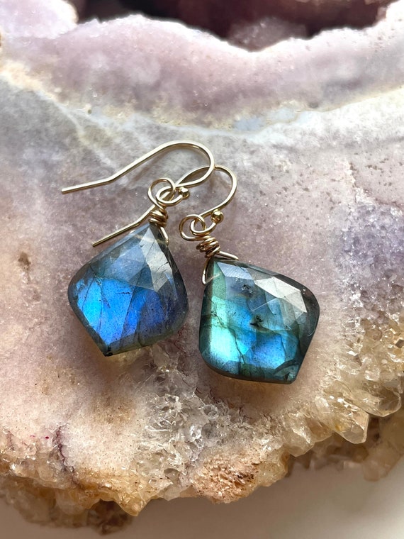 Labradorite Dangle Earrings Labradorite Earrings Sterling Silver
