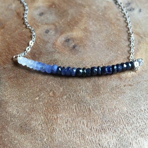 Sapphire Necklace Raw Sapphire Necklace Sapphire September Birthstone Necklace Sapphire Jewelry Gift For Wife Silver or Gold image 8