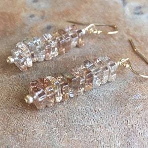 Imperial Topaz Earrings - November Birthstone Jewelry Gift For Wife - Mom -  Women - Crystal Earrings - Sterling Silver or Gold Filled