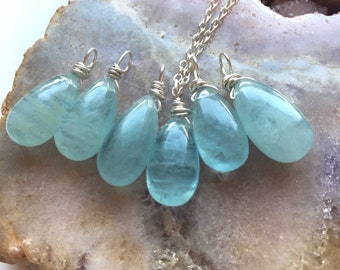 Raw Aquamarine Pendant Necklace, March Birthday Jewelry, Natural Aquamarine Jewelry, Raw Crystal Necklace, Necklaces For Women