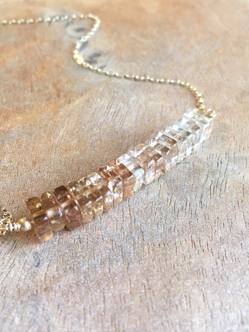 Gold Topaz Necklace , Imperial Topaz Pendant,November Birthstone Necklace, Champagne Topaz Necklace, Necklaces For Women, Gift For Women image 6