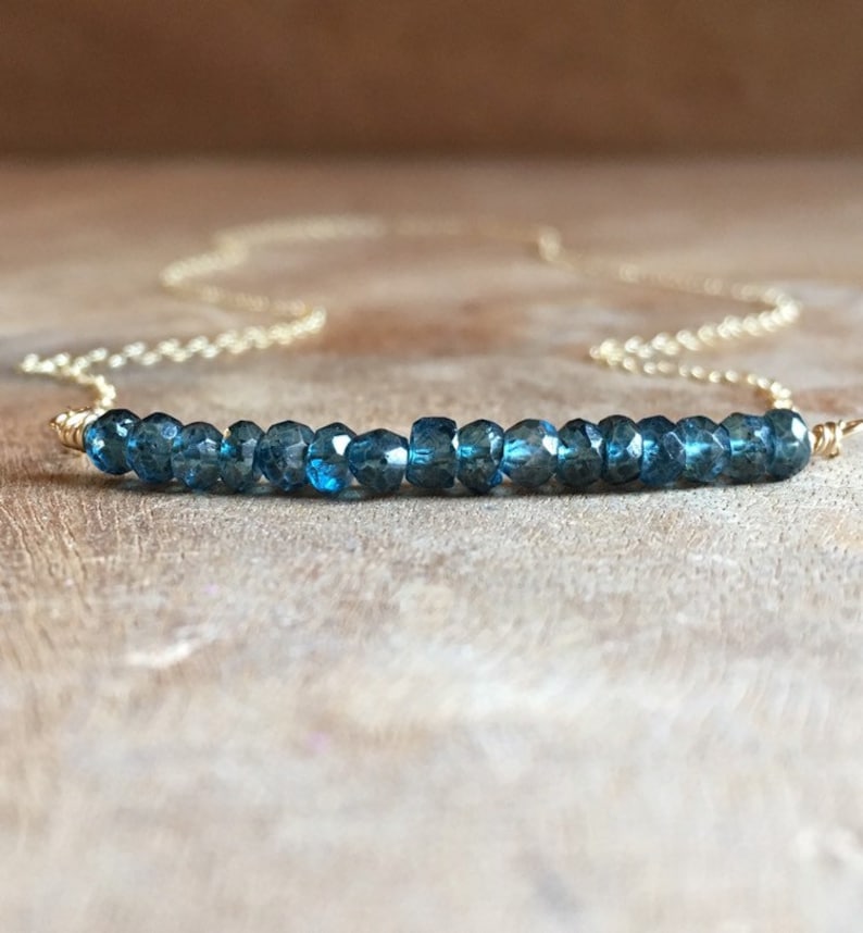 London Blue Topaz Necklace Topaz Gemstone Necklace December Birthstone Necklace Topaz Jewelry Silver or Gold image 10