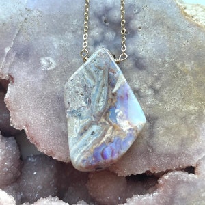 Raw Opal Necklace, Australian Opal, Opal Pendant, Genuine Opal Necklace, Natural Opal Necklace, October Birthstone Necklace, Gift For Women image 7