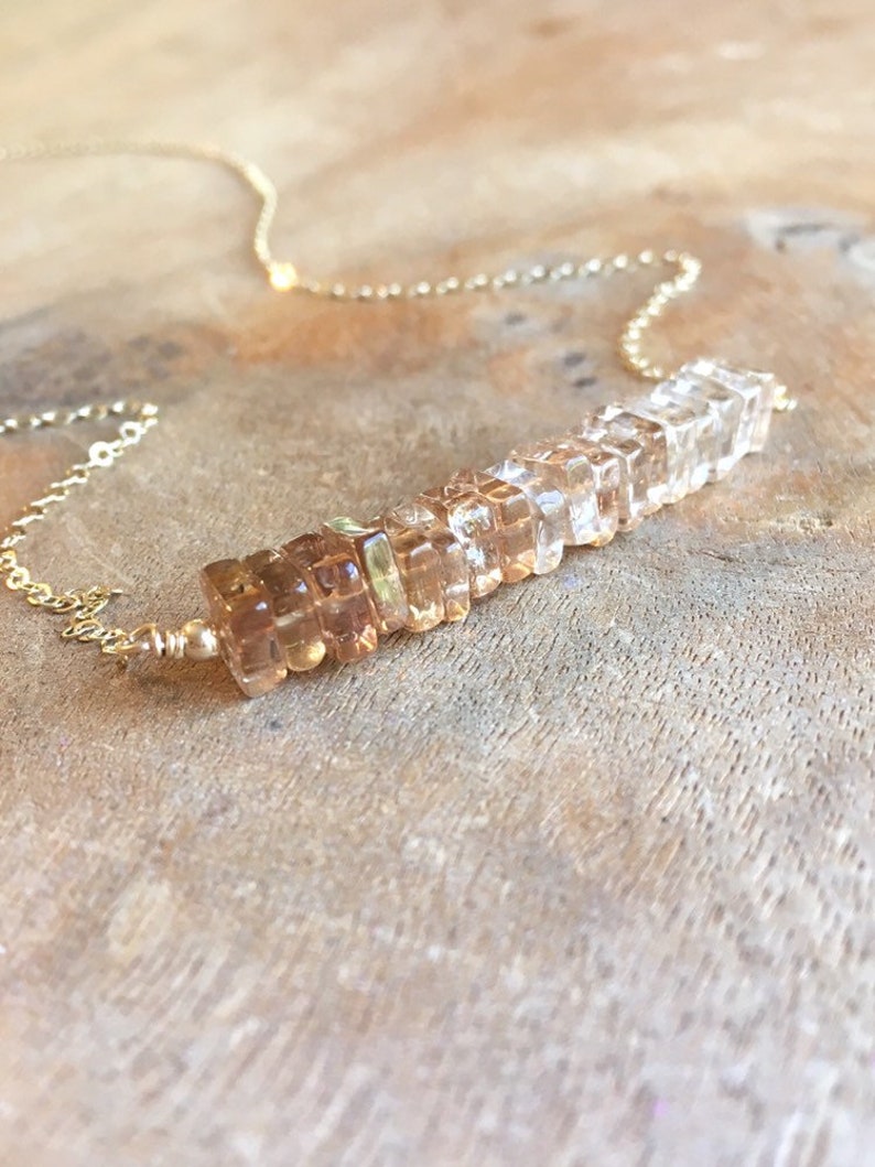 Gold Topaz Necklace , Imperial Topaz Pendant,November Birthstone Necklace, Champagne Topaz Necklace, Necklaces For Women, Gift For Women image 4