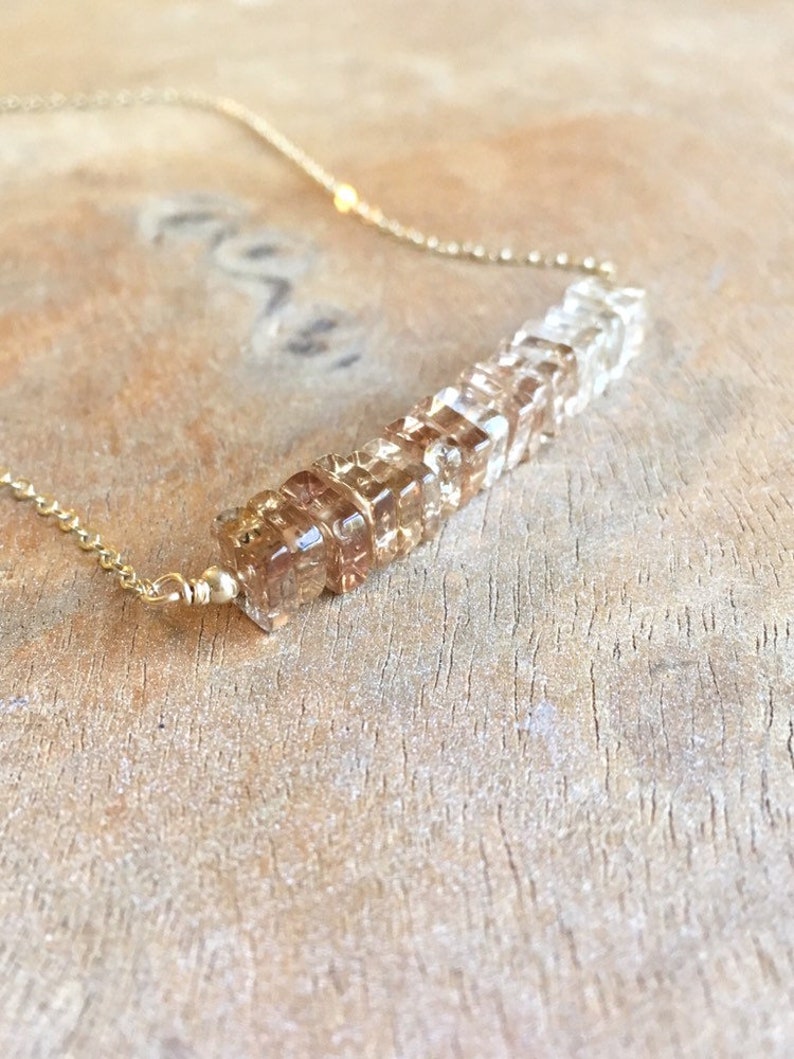 Gold Topaz Necklace , Imperial Topaz Pendant,November Birthstone Necklace, Champagne Topaz Necklace, Necklaces For Women, Gift For Women image 5