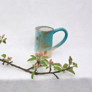 Ceramic Mug,Handmade Clay Mug,Coffee Lovers Gift,Wabi Sabi Home,Stoneware Tableware,created by an artist with 20y of experience, 220ml/8oz E