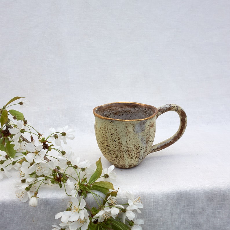 Ceramic Mug,Handmade Clay Mug,Coffee Lovers Gift,Wabi Sabi Home,Stoneware Tableware,created by an artist with 20y of experience, 220ml/8oz G