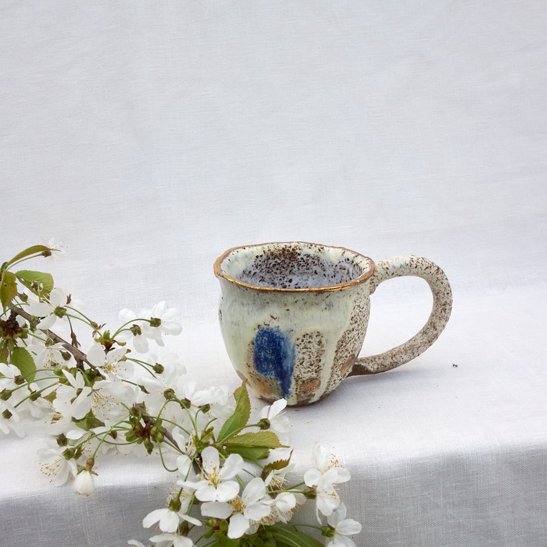 Ceramic Mug,Handmade Clay Mug,Coffee Lovers Gift,Wabi Sabi Home,Stoneware Tableware,created by an artist with 20y of experience, 220ml/8oz B