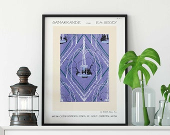 Emile-Allain Séguy Samarkande: Fountain Pochoir, Séguy Print, Botanical Wall Art, Flower Market Poster