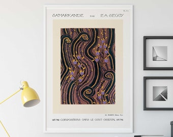 Samarkande Floral Art Print: Vintage Flower Market Poster