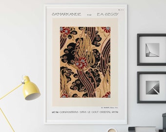 Samarkande Floral Art Nouveau Print: Emile-Allain Séguy Botanical Poster