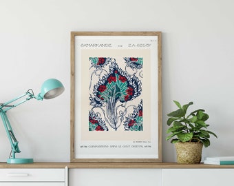 Samarkande Flower Pochoir Print: E.A. Séguy Botanical Wall Art