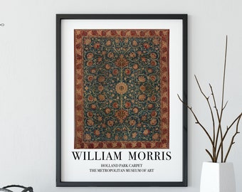 William Morris Floral Art Print | Holland Park Carpet Vintage Poster