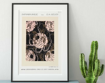 Samarkande Rose Flower Print | Émile-Alain Séguy Pochoir