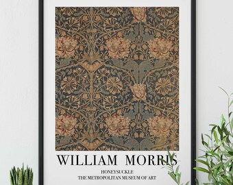 William Morris Honeysuckle Print – Vintage Floral Art Nouveau Poster