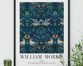 William Morris Birds Pattern Print - William Morris Poster, Floral Art Print, Vintage Poster, Bird Art Print