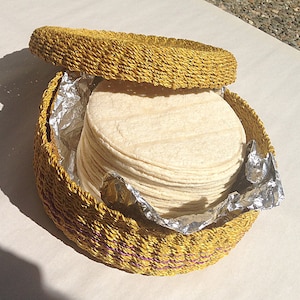 Green Breeze Imports Tricolor Handmade Abaca Tortilla Basket - View #4