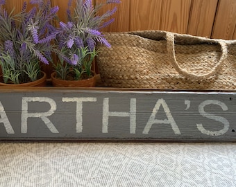 Martha's Vineyard sign on rustic barn wood - unique - one of a kind -  handmade 67" x 5 1/2"
