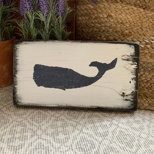 Rustic whale sign, wall art, home decor, beach house decor, beach decor, whale, barn wood, beach sign, nautical art 11&quot; x 5.5&quot; READY TO SHIP