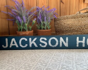 Jackson Hole Wyoming sign on barn wood handmade 39" x 4" READY 2 SHIP