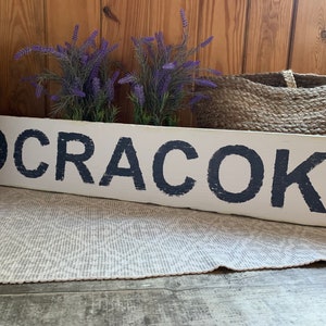 Ocracoke Island NC sign on unique piece of barn wood - unique - handmade - beach house decor 38" x 6" READY 2 SHIP
