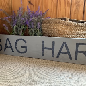 Large Sag Harbor, Long Island, NY sign on barn wood - unique - handmade - rustic - beach house decor 47&quot; x 6&quot; READY 2 SHIP