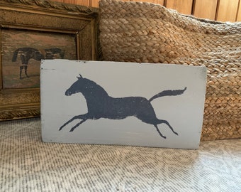 Horse decor - horse wall art - vintage horse - hand-painted distressed on reclaimed barn wood 11" x 5.5" READY 2 SHIP