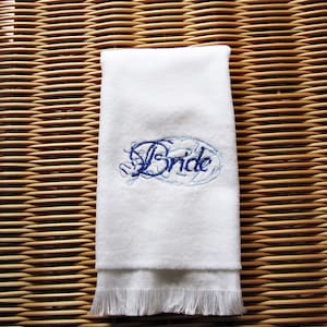 Bride Fingertip Guest Towel Embroidered Handmade