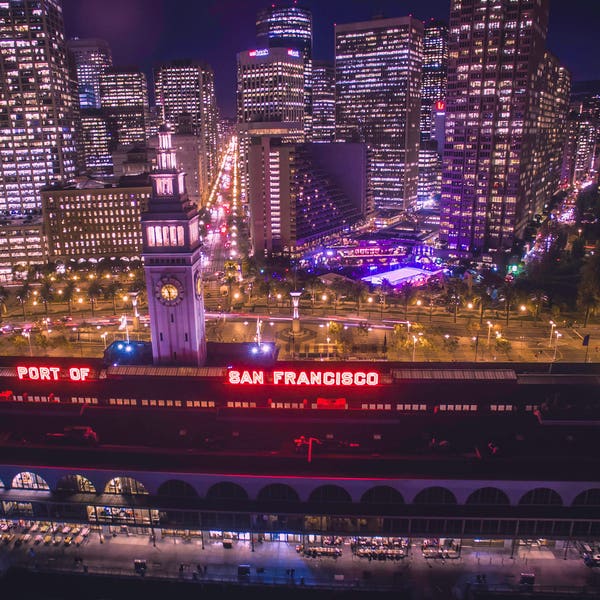 San Francisco, Embarcadero, Bâtiment de ferry, Paysage, Paysage urbain, Photographie d’exposition longue