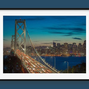 Bay Bridge Photo Print San Francisco Art Oakland Home Gift Landscape Image Cityscape Long Exposure Image Bay Area Sunset
