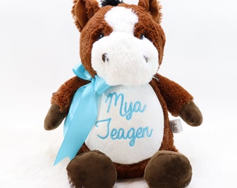Personalized Stuffed Animal, Personalized Horse, Birth Stat Animal, Embroidered Stuffed Animal, Birth Announcement, Embroidered Animal