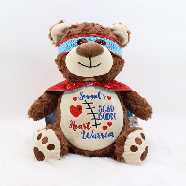 Personalized Stuffed Animal, Heart Warrior, Scar Buddy