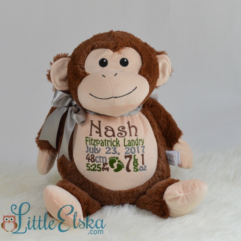 personalized monkey stuffed animal