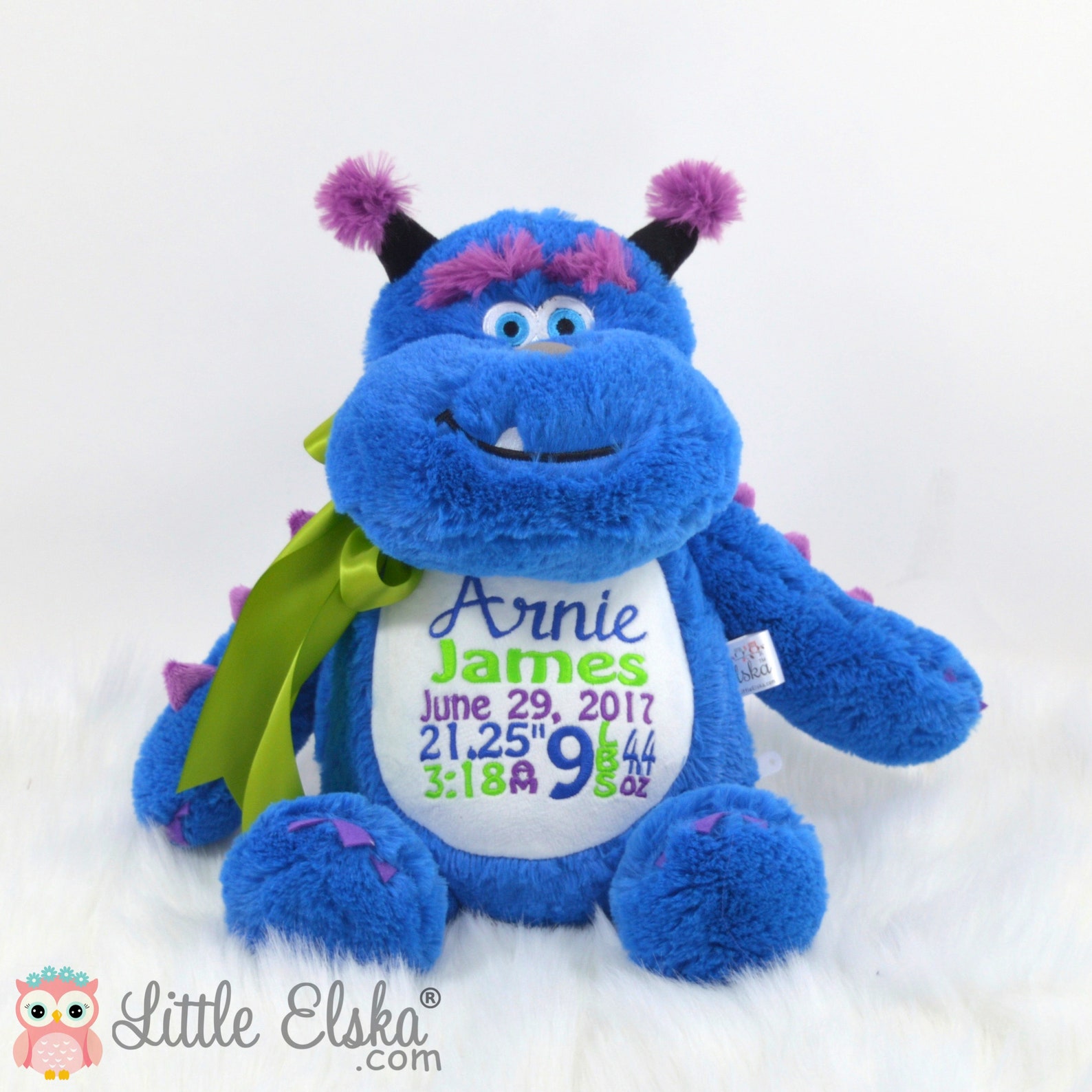 Personalized Stuffed Animal Personalized Monster Birth Etsy