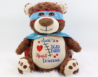 Personalized Stuffed Animal, Heart Warrior, Scar Buddy