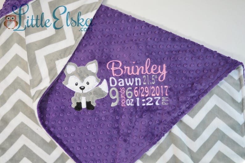 Personalized Baby Blanket Minky Blanket Personalized Birth Etsy