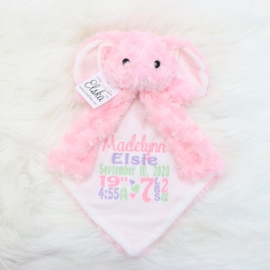 Personalized lovey blanket, animal blanket, baby lovey, personalized lovey security blanket