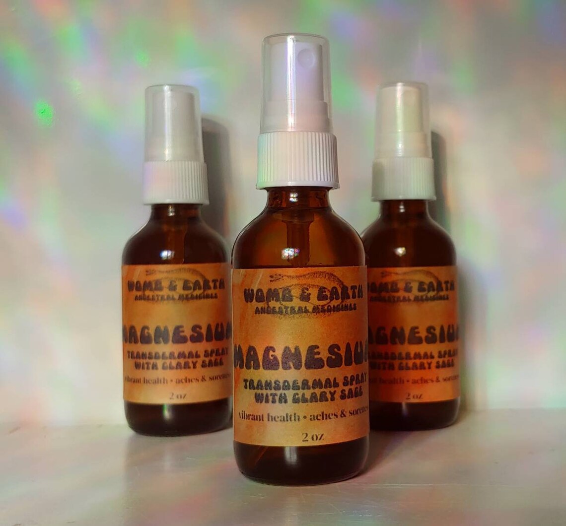 MAGNESIUM SPRAY / Topical Spray for Cramps Headaches Muscle Etsy