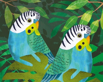 Budgie Greeting Card