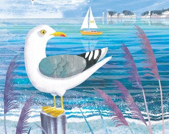 Studland, Purbeck, Dorset Blue Greeting Card