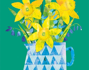 Daffodil & Bluebells, Easter/Mothers Day/ Birthday Greeting Card