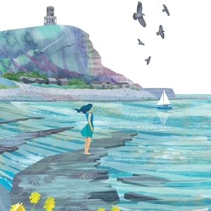 Kimmeridge, Purbeck, Dorset Blue Grußkarte
