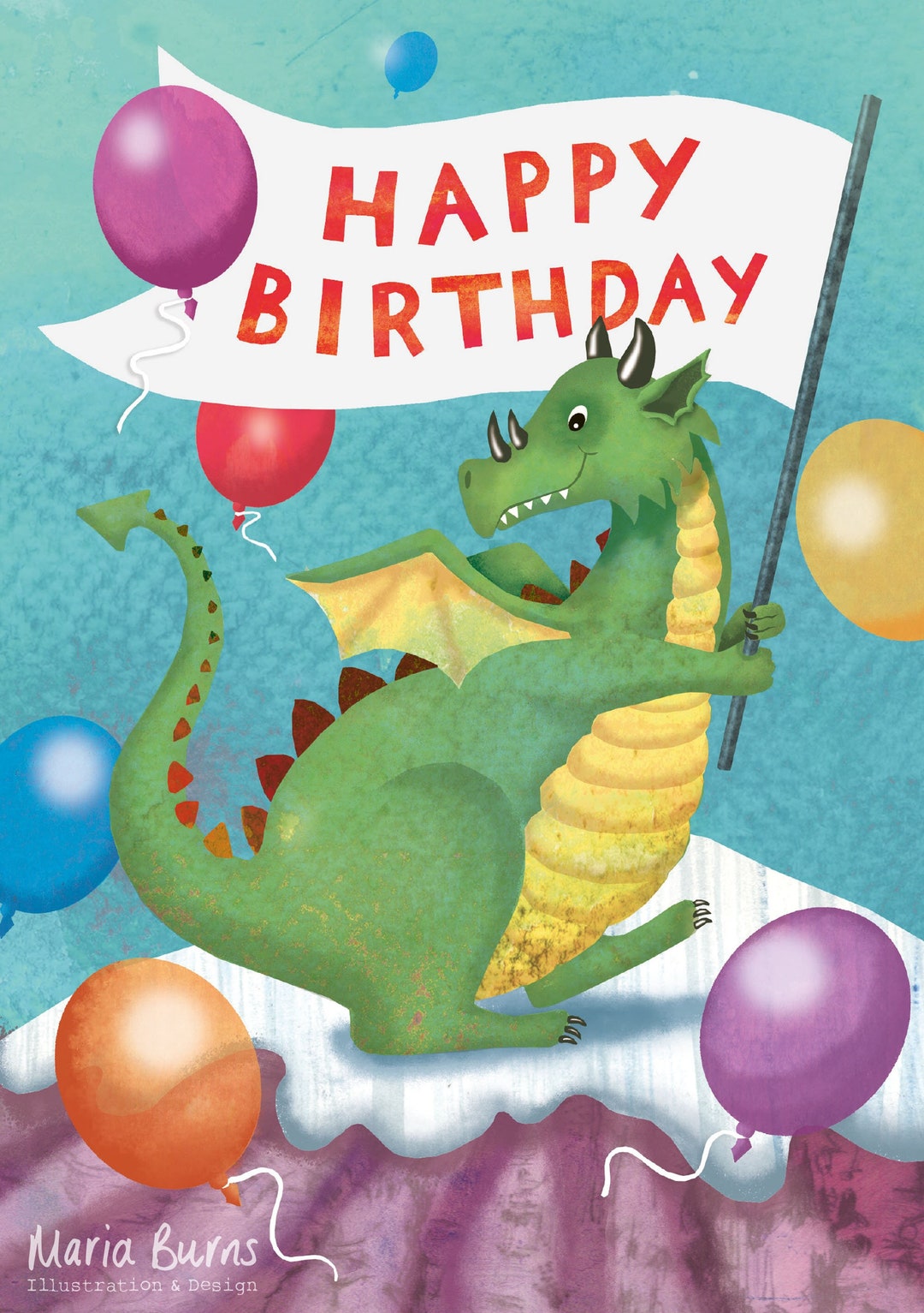 Dragon Birthday Card Etsy