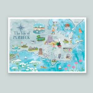 Carte illustrée de Purbeck, Dorset Impression artistique